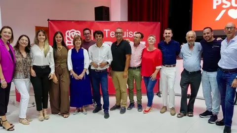 Imagen de parte de los socialistas de Teguise cuando celebraron la reelección de Marcos Bergaz