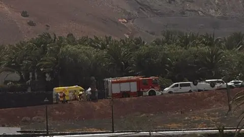 Imagen del accidente desde el pueblo de Uga