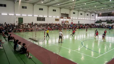 Pabellón de San Bartolomé durante  el último derbi contra el San José Obrero.