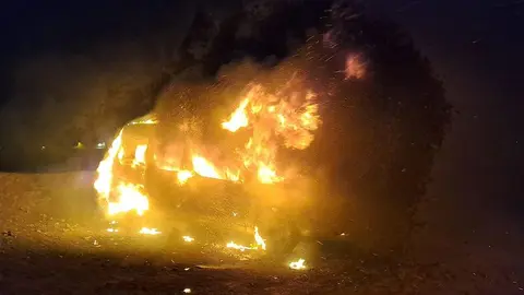 Momento del impresionante incendio.