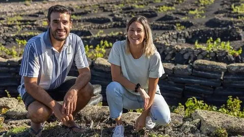 Daniel y Marta, propietarios de la Bodega Titerok Akaet.
