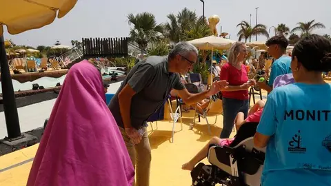 Marci Acuña en el campamento inclusivo en Agualava.