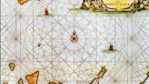 Mapa antiguo de Canarias.