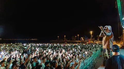Mikel de La Calle durante su actuación.