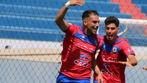 Los jugadores del Lanzarote celebrando uno de los tantos