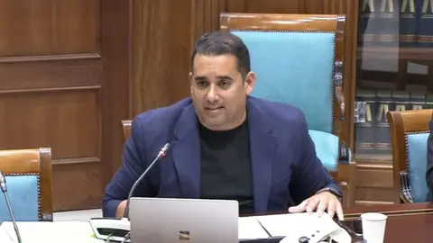 Yoné Caraballo el día de la polémica en la Comisión de Investigación.