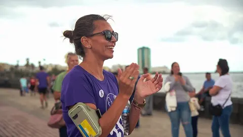 Maite Corujo participando en la prueba.
