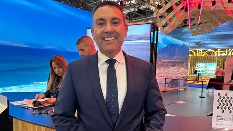 Oswaldo Betancort este martes en la World Travel Market de Londres.