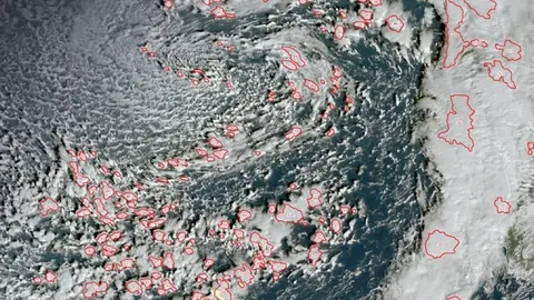 Mapa de las lluvias de este miércoles.