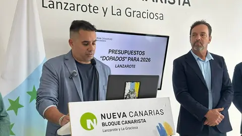 Yoné Caraballo en la rueda de prensa