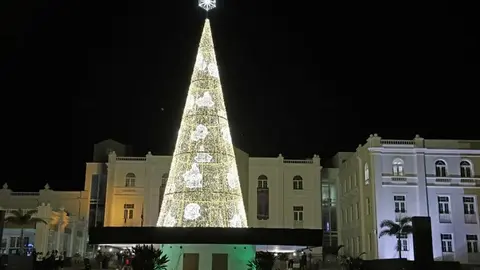 Imagen del Cabildo de Lanzarote con la iluminación navideña del año anterior. 
