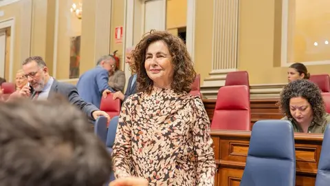 La consejera de Hacienda este miércoles en el Parlamento de Canarias.