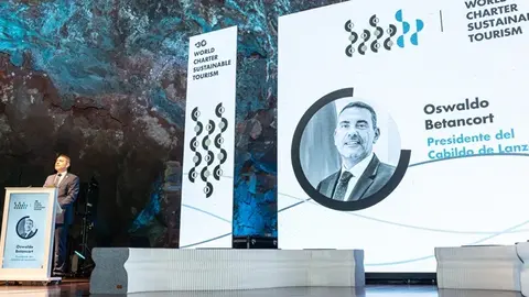 Oswaldo Betancort en la inauguración del acto de adopción de la Carta Mundial del Turismo Sostenible +30