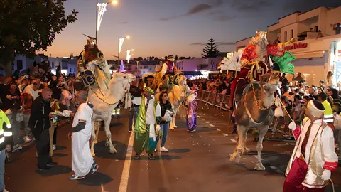 Cabalgata de reyes en Playa Blanca.