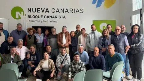 Imagen de los integrantes de Nueva Canarias en Lanzarote tras el encuentro