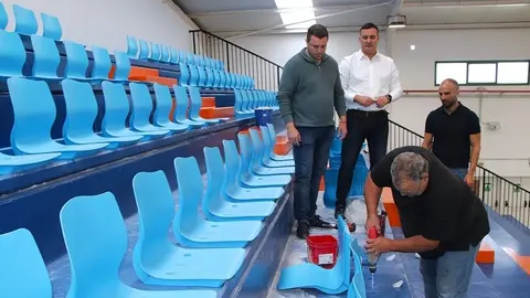 &Oacute;scar Noda, &Aacute;ngel Lago y Dani Medina en la actuaci&oacute;n realizada en el terrero.