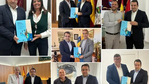 Imagen del presidente de la C&aacute;mara con los alcaldes y la alcaldesa de Lanzarote.