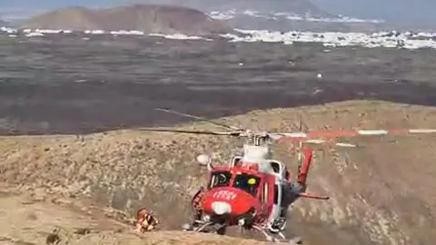 Imagen del helic&oacute;ptero de rescate de este mi&eacute;rcoles.
