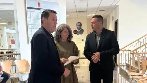 Noda y P&eacute;rez el d&iacute;a que se unieron al PSOE para censurar la actitud de Oswaldo Betancort.