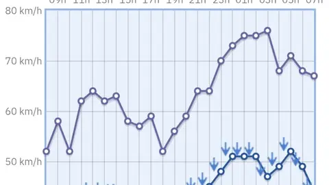 Imagen de la medici&oacute;n del viento en la estaci&oacute;n de T&iacute;as