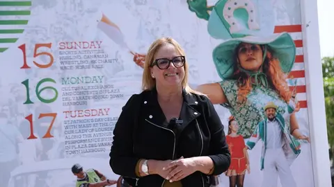 Nori Mach&iacute; en su visita al stand de Saborea Lanzarote en St. Patrick&rsquo;s Festival.