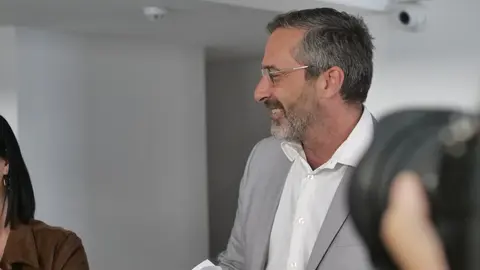 Pedro San Ginés en su comparecencia en la sede de CC.