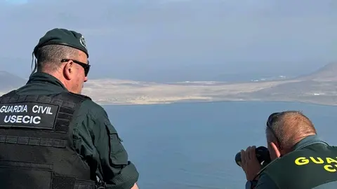 Agentes de la Guardia Civil en la zona de b&uacute;squeda.