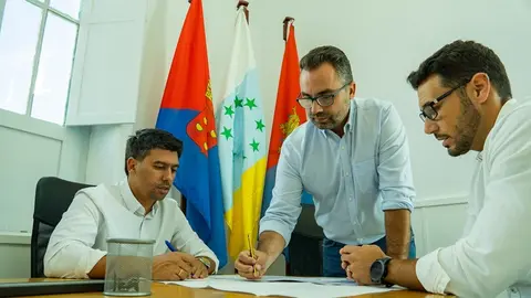 Echedey Eugenio, Maciot Cabrera y Rosmen Quevedo.