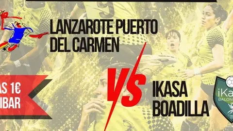 Cartel promocional del encuentro entre el Lanzarote Puerto del Carmen contra el Boadilla.