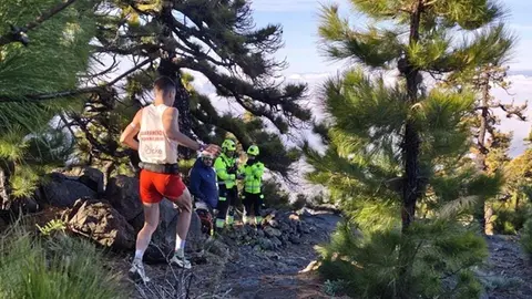 Equipo de EMERLAN desplegado durante la Transvulcania.