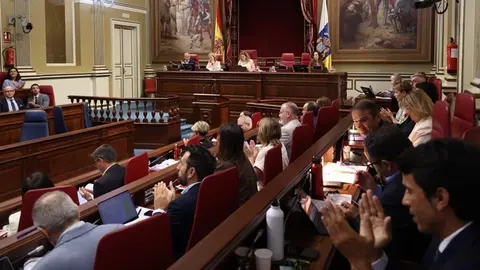 Parlamento de Canarias aprobando la votaci&oacute;n.