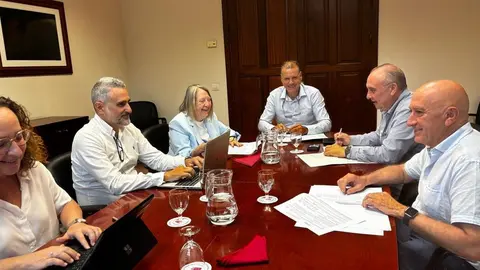 Imagen de la reuni&oacute;n de la Comisi&oacute;n que se ha creado en Lanzarote para el seguimiento de las importantes obras