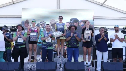 Podio femenino de la carrera