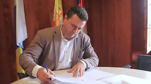 &Oacute;scar Noda en su despacho de Alcald&iacute;a.