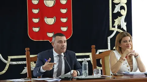 Oswaldo Betancort y Mar&iacute;a Jes&uacute;s Tovar en el Pleno del Cabildo.