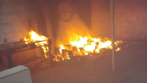 Incendio en el interior del inmueble