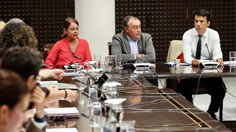 Marcos Bergaz (PSOE) durante una comisi&oacute;n parlamentaria de obras p&uacute;blicas, vivienda y movilidad.