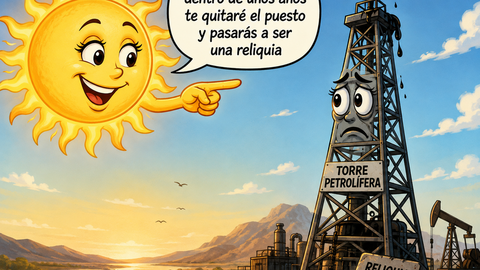 Sol y la torre petrolífera.
