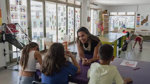 Maite Corujo en su Visita al Centro de Menores.