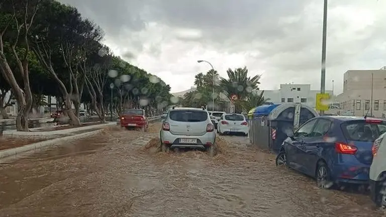 Imagen de la anterior tormenta que cayó sobre Arrecife