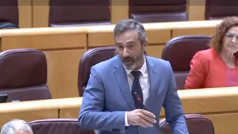 Pedro San Gin&eacute;s en el Senado durante una de sus intervenciones.