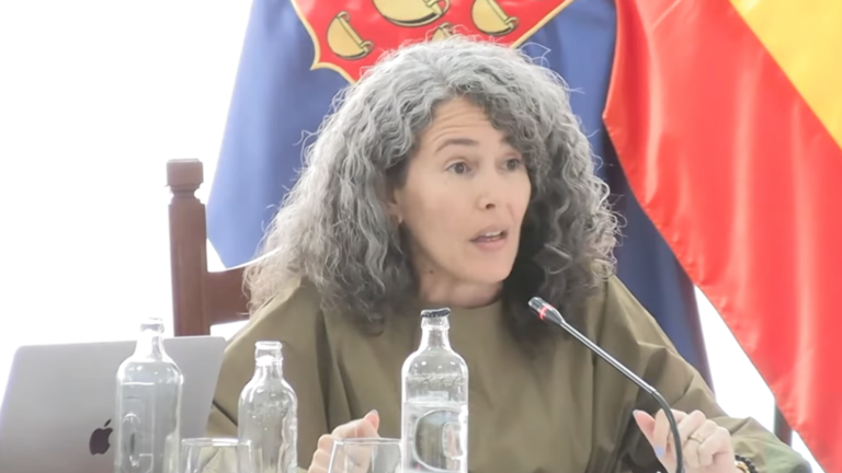 Ariagona González en el Pleno del Cabildo de Lanzarote.