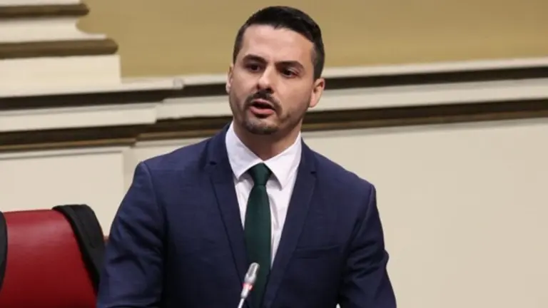 David Toledo, en el Parlamento de Canarias.