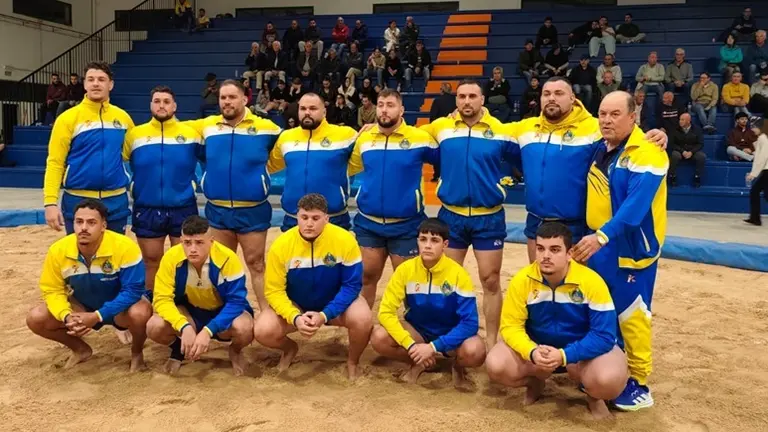 El equipo del Uni&oacute;n Sur Yaiza antes del enfrentamiento.