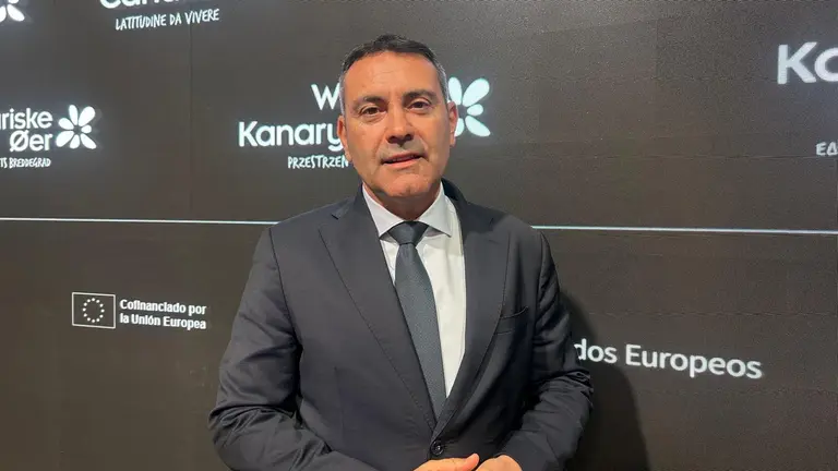 Oswaldo Betancort, presidente del Cabildo de Lanzarote, en la ITB de Berl&iacute;n.