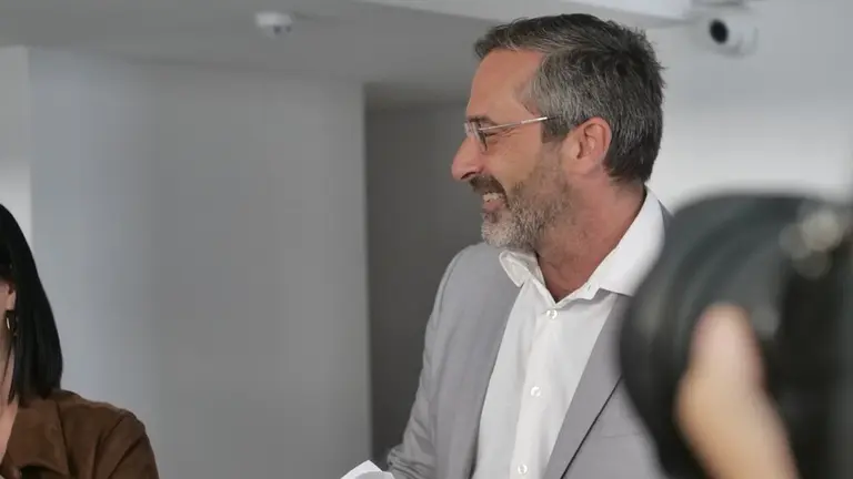 Pedro San Ginés en su comparecencia en la sede de CC.