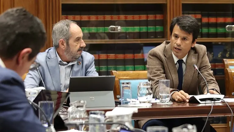 Marcos Bergaz (PSOE) durante una pregunta parlamentaria al consejero de Vivienda Pablo Rodri&igrave;guez.