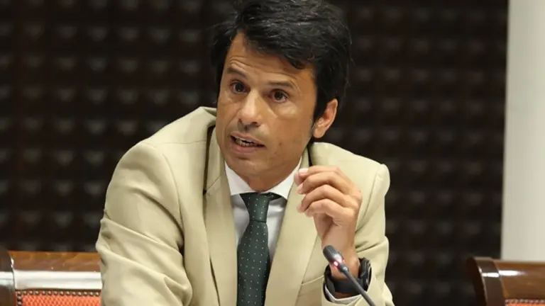 Marcos Bergaz (PSOE) durante su intervenci&oacute;n parlamentaria de hoy