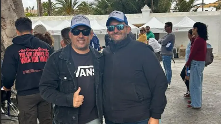 Yon&eacute; Caraballo con su compa&ntilde;ero Marcos Lemes este fin de semana.