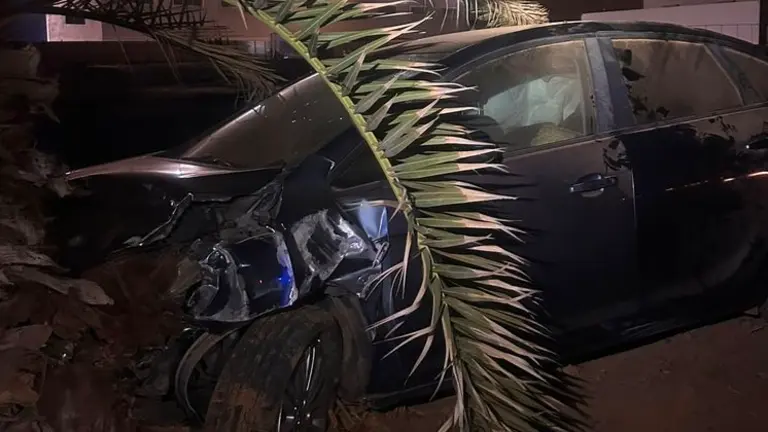 Estado en el que qued&oacute; el coche siniestrado.